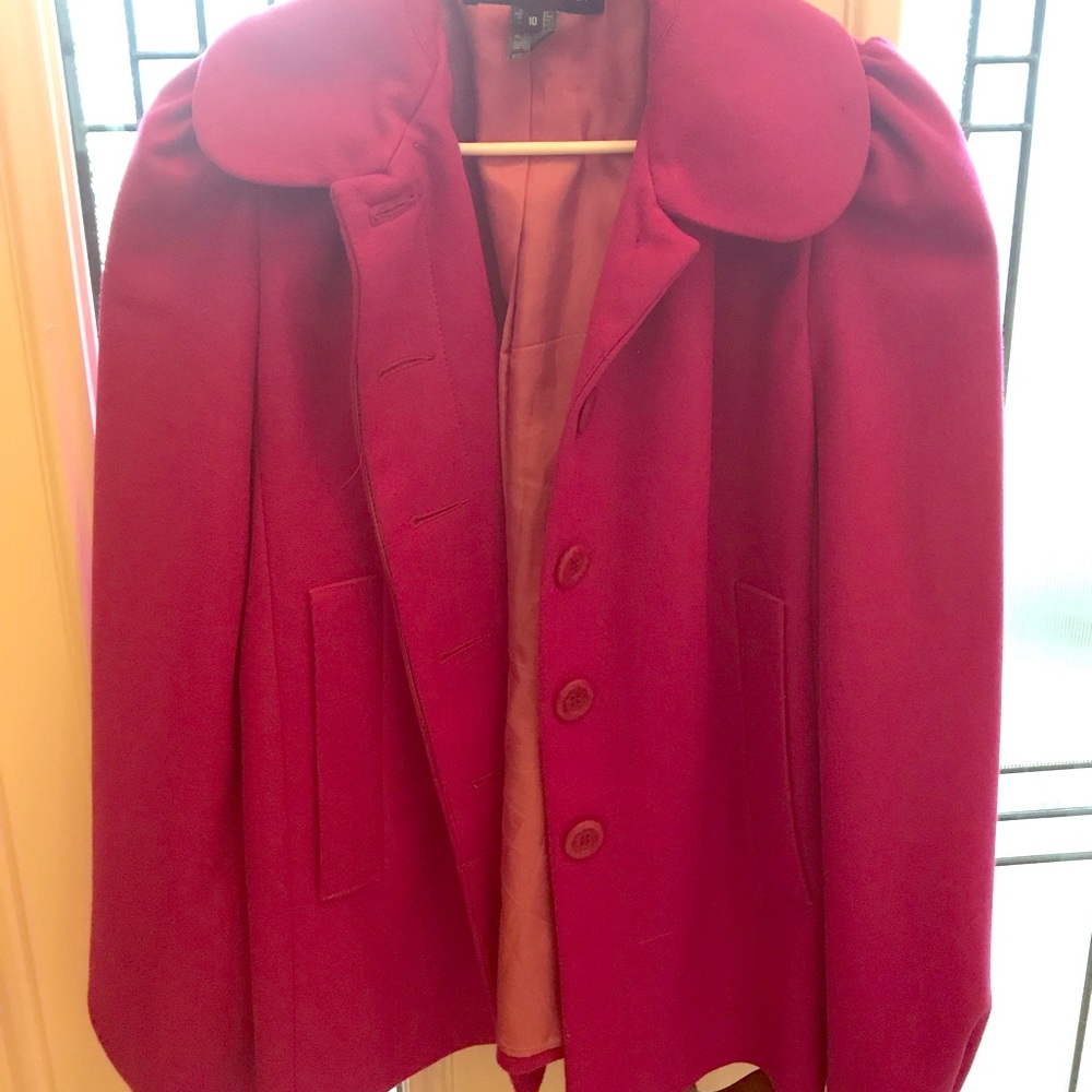 French Connection short fuchsia coat